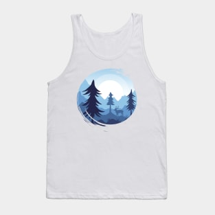 Mountain landscape with deer Tank Top